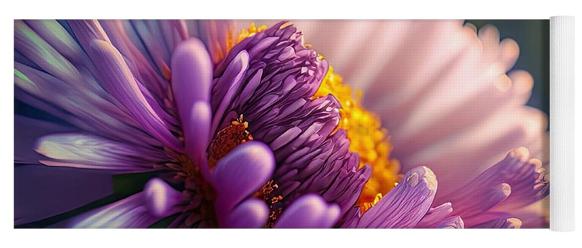 Aster Yoga Mat featuring the photograph Aster Delight by Bill and Linda Tiepelman