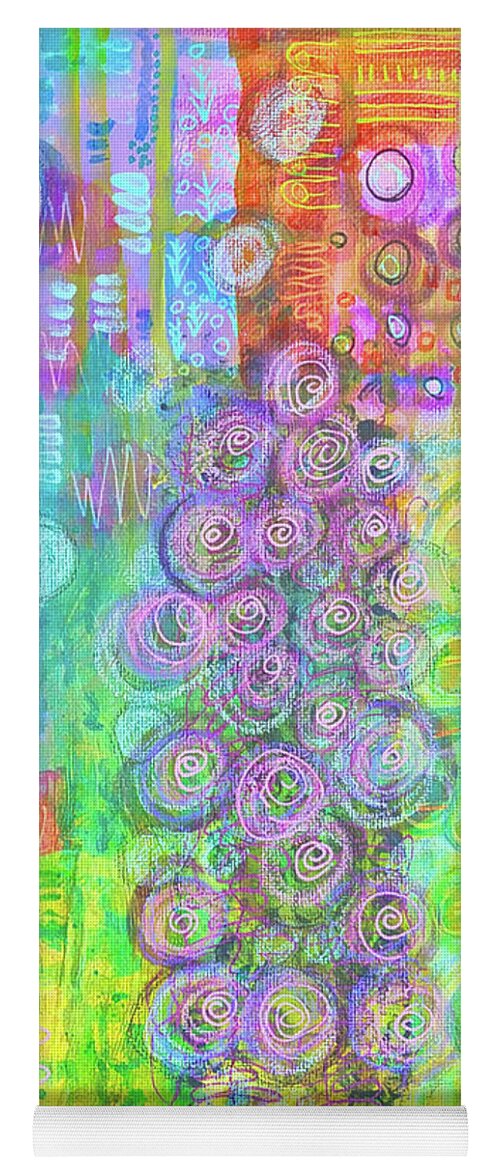Waterlily Yoga Mat featuring the mixed media At the Waterlilypond by Mimulux Patricia No