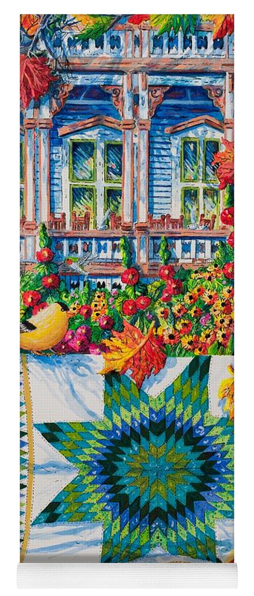 Quilt Yoga Mat featuring the painting Athenaeum Autumn by Diane Phalen