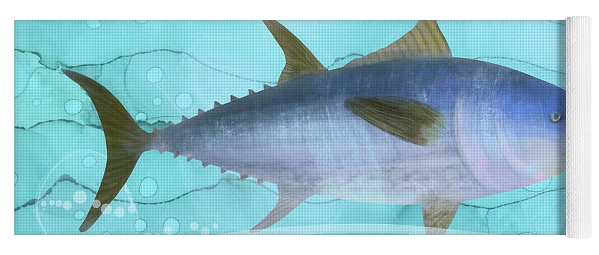 Bluefin Tuna Yoga Mat featuring the digital art Atlantic Bluefin Tuna by Andreea Dumez