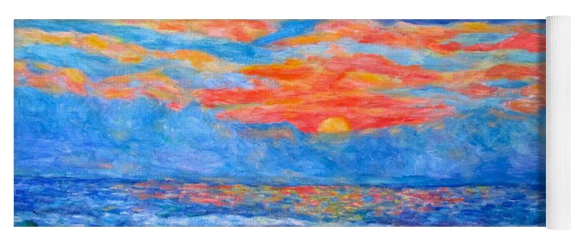 Ocean Yoga Mat featuring the painting Atlantic Sunrise by Kendall Kessler