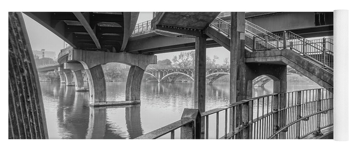 Pfluger Pedestrian Bridge Yoga Mat featuring the photograph Austin Underpassing by Jurgen Lorenzen