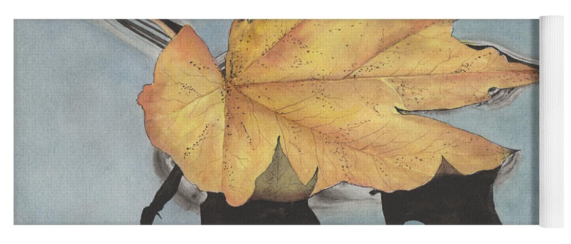 Autumn Watercolor Yoga Mat featuring the painting Autumn #5 by Bob Labno