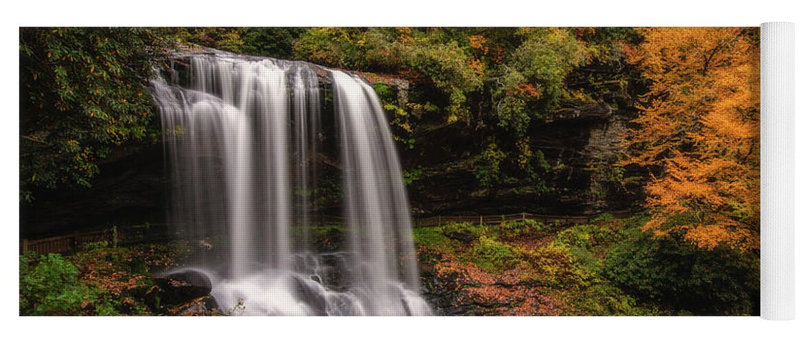 Blue Ridge Mountains Yoga Mat featuring the photograph Autumn at Dry Falls by Robert J Wagner