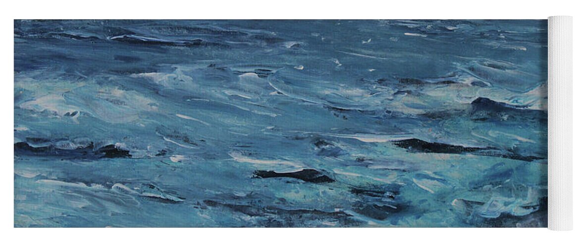 Seascape Yoga Mat featuring the painting Autumn Blues by Jane See