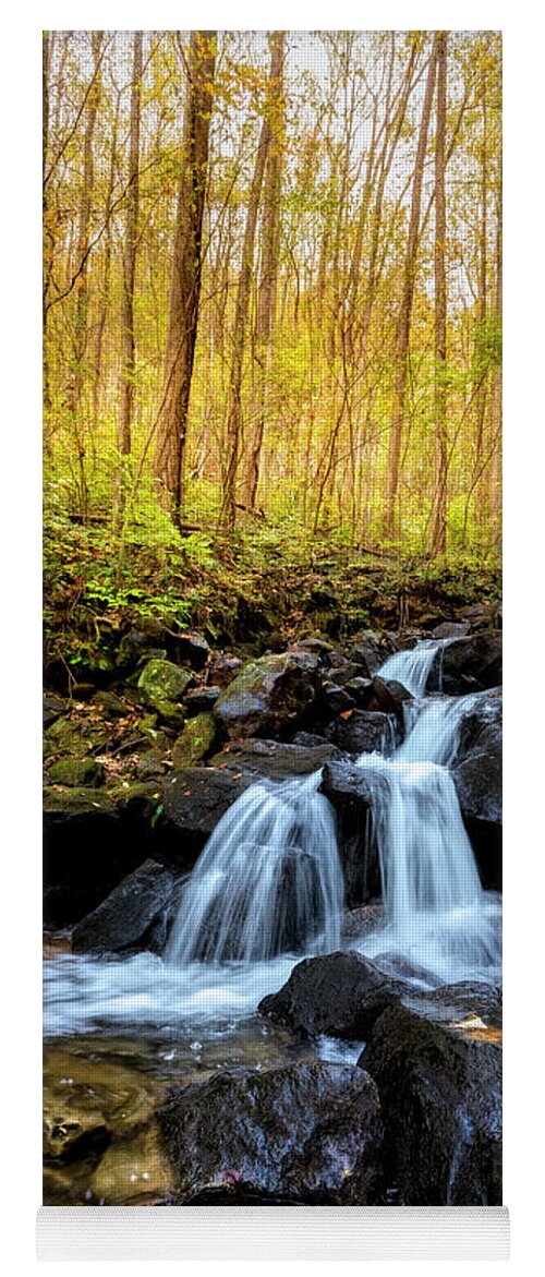 Cherokee Yoga Mat featuring the photograph Autumn Cascades of Amicalola Falls by Debra and Dave Vanderlaan
