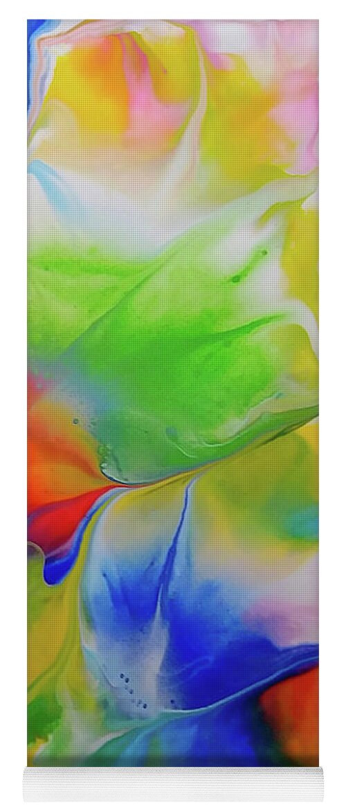 Rainbow Colors Abstract Nature Yoga Mat featuring the painting Autumn Close Up by Deborah Erlandson