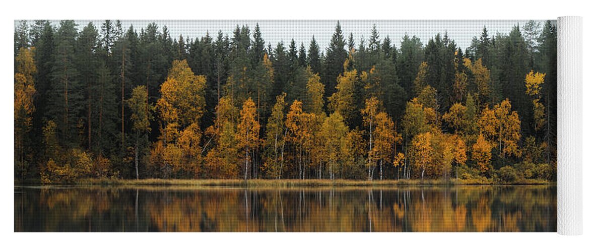 Dramatic Yoga Mat featuring the photograph Autumn fairy tale in Kainuu, Finland by Vaclav Sonnek