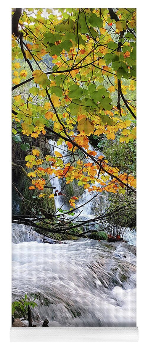 Waterfall Yoga Mat featuring the photograph Autumn Fantasies by Andrea Whitaker