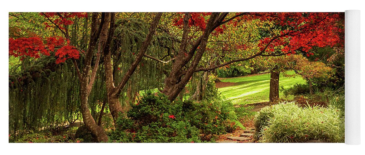 Autumn Yoga Mat featuring the photograph Autumn In Lithia Park by James Eddy