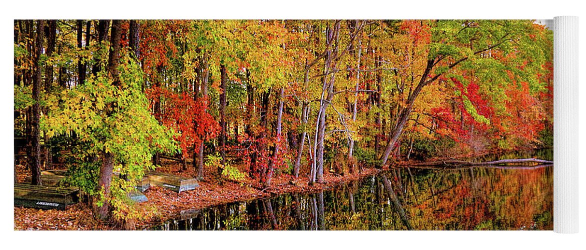 Leaves Yoga Mat featuring the photograph Autumn Mosaic Patterns by Ola Allen