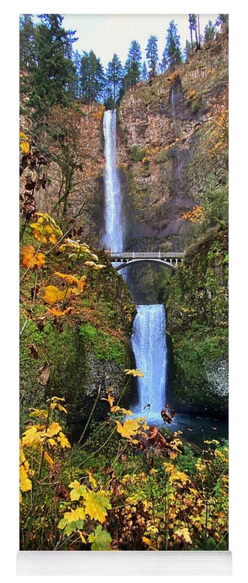 Multnomah Falls Yoga Mat featuring the photograph Autumn Multnomah Falls by Jeanette French