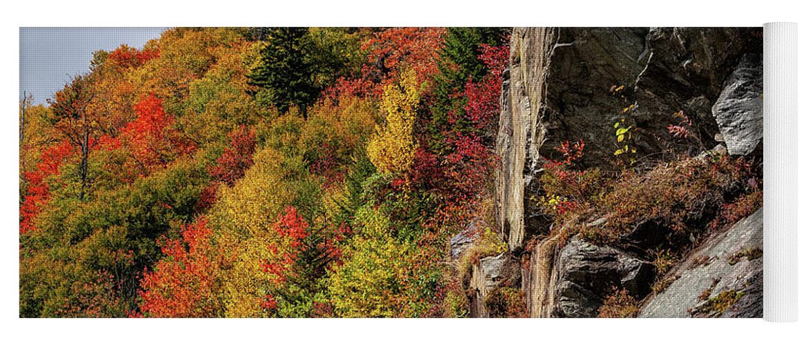 Autumn Yoga Mat featuring the photograph Autumn on the Mountain by Dan Carmichael