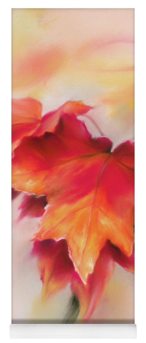 Botanical Yoga Mat featuring the painting Autumn Red Maple Leaves by MM Anderson