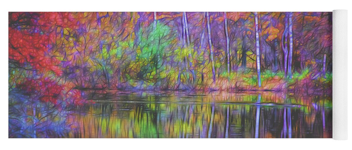 Lake Reflection Yoga Mat featuring the photograph Autumn Reflection II by Tom Singleton