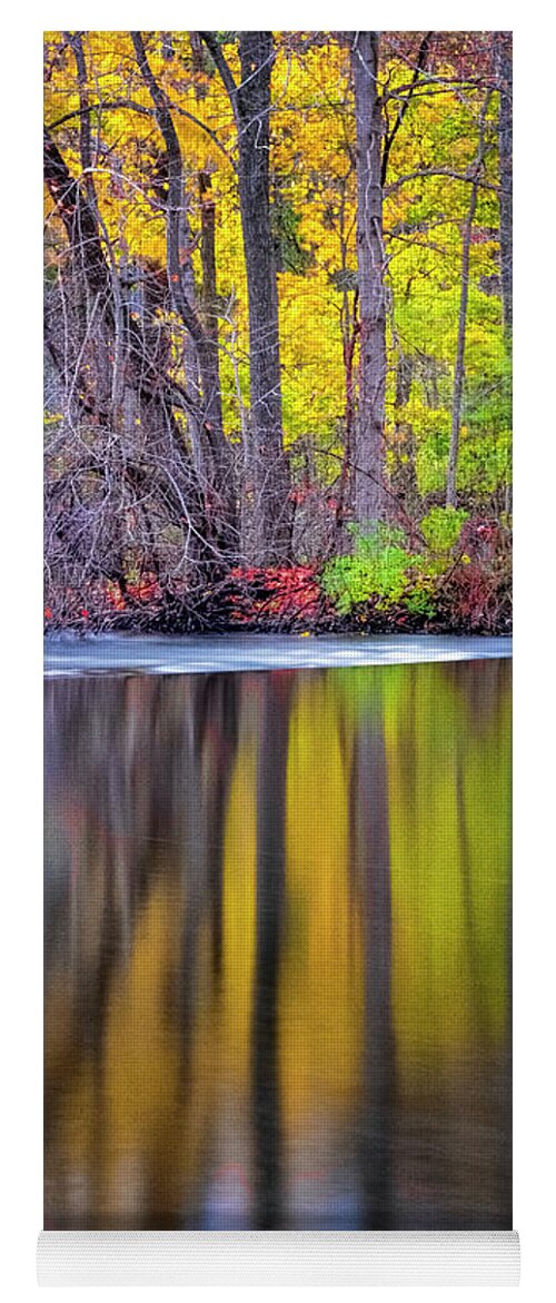 Lake Reflection Yoga Mat featuring the photograph Autumn Reflection III by Tom Singleton