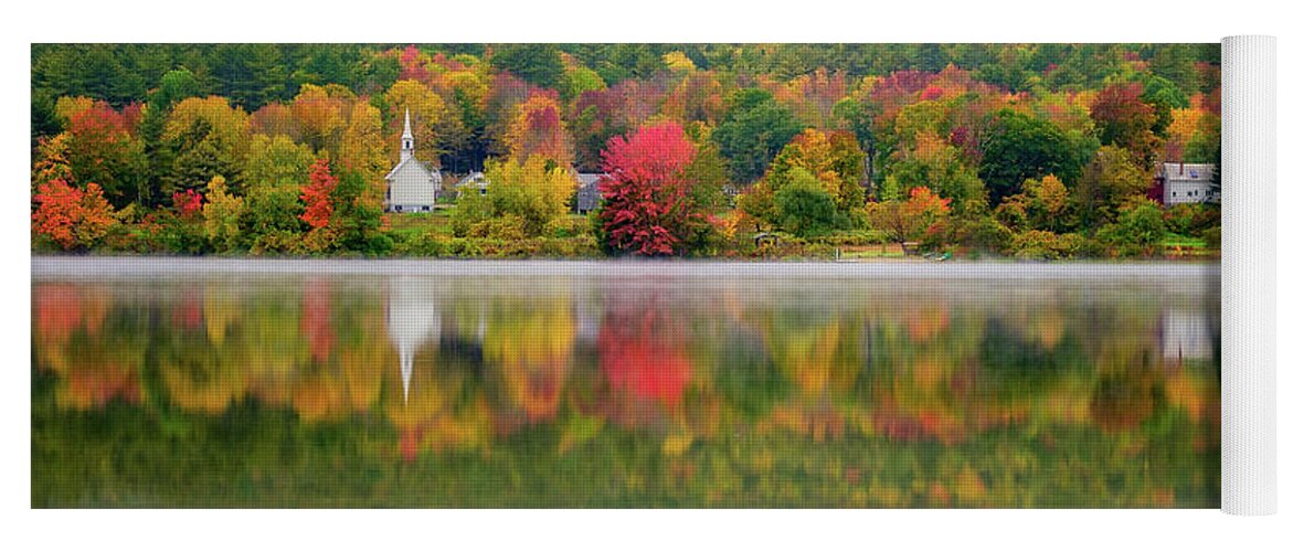 New Hampshire Yoga Mat featuring the photograph Autumn Reflections, Eaton, NH. by Jeff Sinon