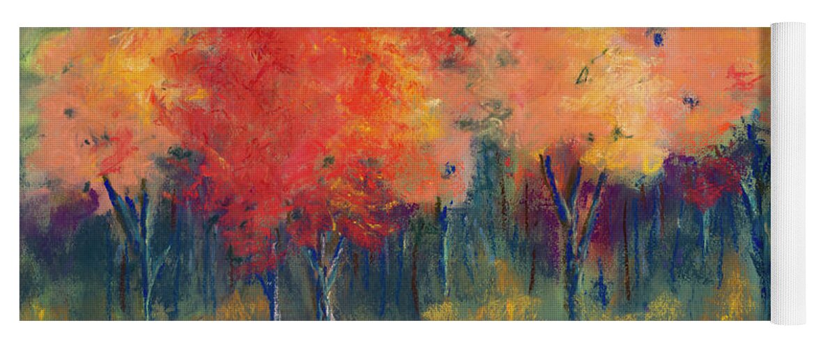 Painting Yoga Mat featuring the painting Autumn's Glow by Lee Beuther