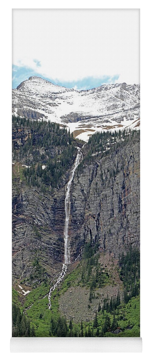 Avalanche Falls Yoga Mat featuring the photograph Avalanche Falls - Glacier National Park by Richard Krebs