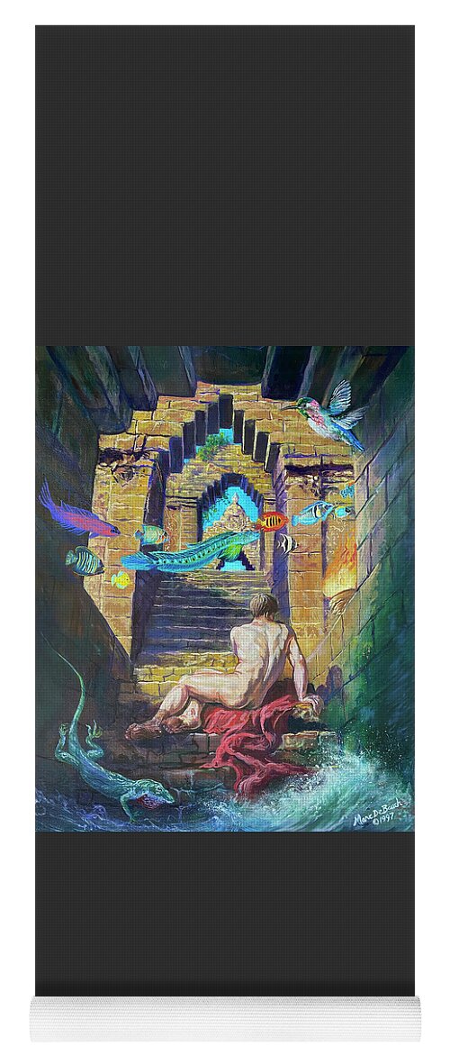 Borobudur Yoga Mat featuring the painting Awakening at Borobudor by Marc DeBauch