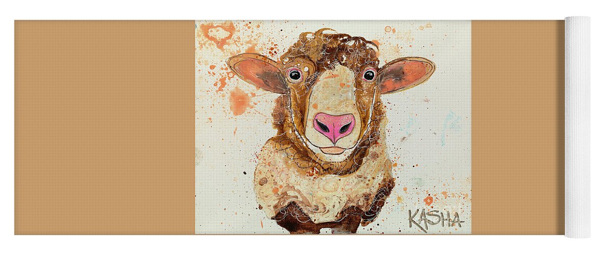 Sheep Yoga Mat featuring the painting Baa Baa by Kasha Ritter