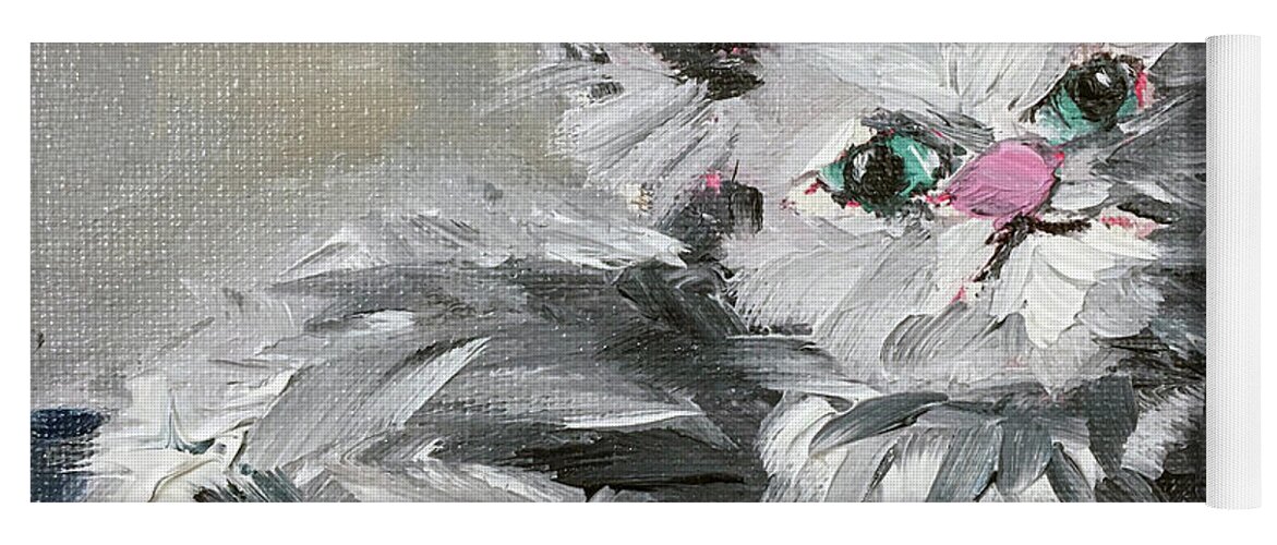 Pet Yoga Mat featuring the painting Babe Persian Cat by Roxy Rich
