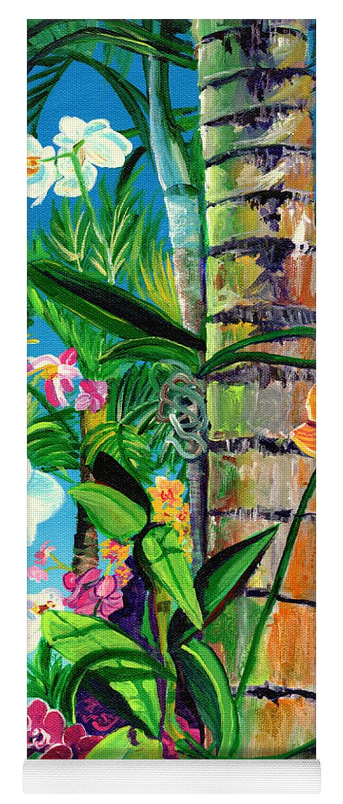 Orchid Yoga Mat featuring the painting Baby Beach Orchids by Marionette Taboniar