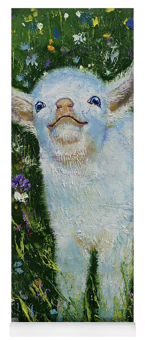 Goat Yoga Mat featuring the painting Baby Goat by Michael Creese