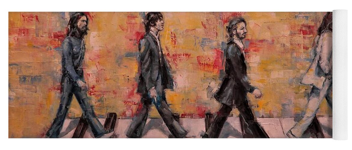 Beatles Yoga Mat featuring the painting The Keys On Abbey Road by Dan Campbell
