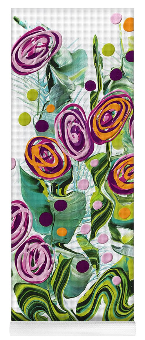 Abstract Flowers Yoga Mat featuring the painting Backcountry Wildflowers by Jane Crabtree