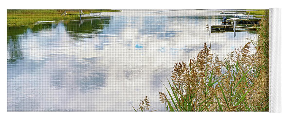 Scenic Yoga Mat featuring the photograph Backwater Reflections by Marianne Campolongo