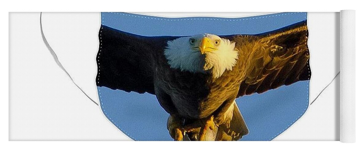 North American Bald Eagle Yoga Mat featuring the photograph Bald Eagle Face Mask with Fish by Jeff at JSJ Photography