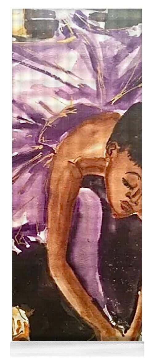  Yoga Mat featuring the painting Ballerina Girl by Angie ONeal