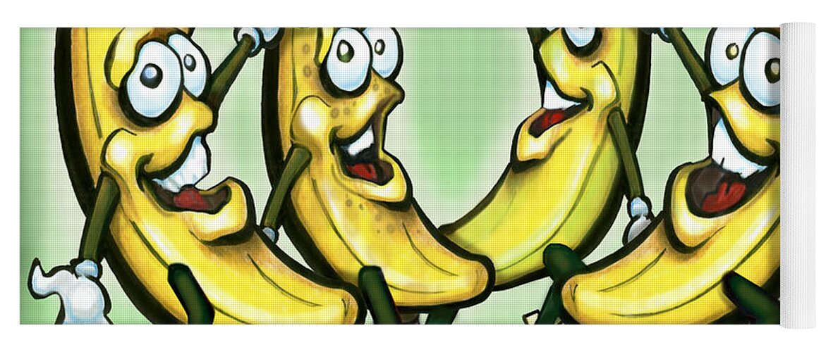 Banana Yoga Mat featuring the painting Bananas by Kevin Middleton