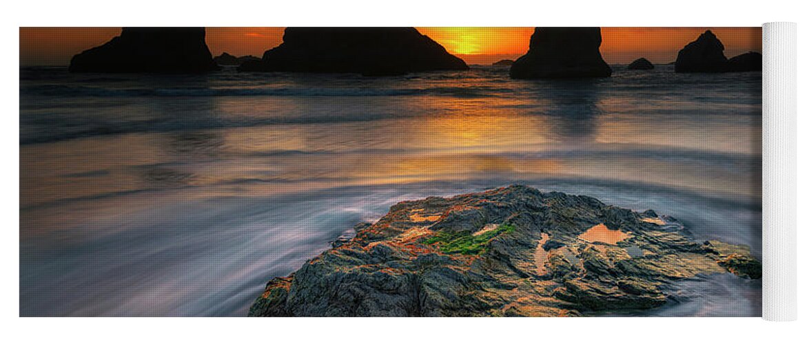 Sunset Yoga Mat featuring the photograph Bandon Beach Sunset by Michael Ash