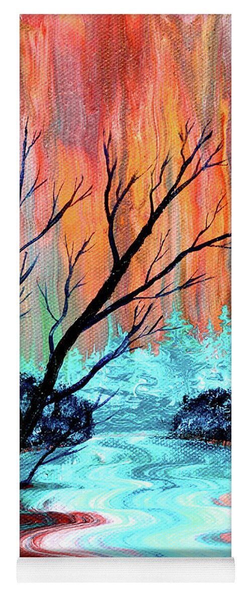 Marys River Yoga Mat featuring the painting Bare Tree by Mary's River by Laura Iverson