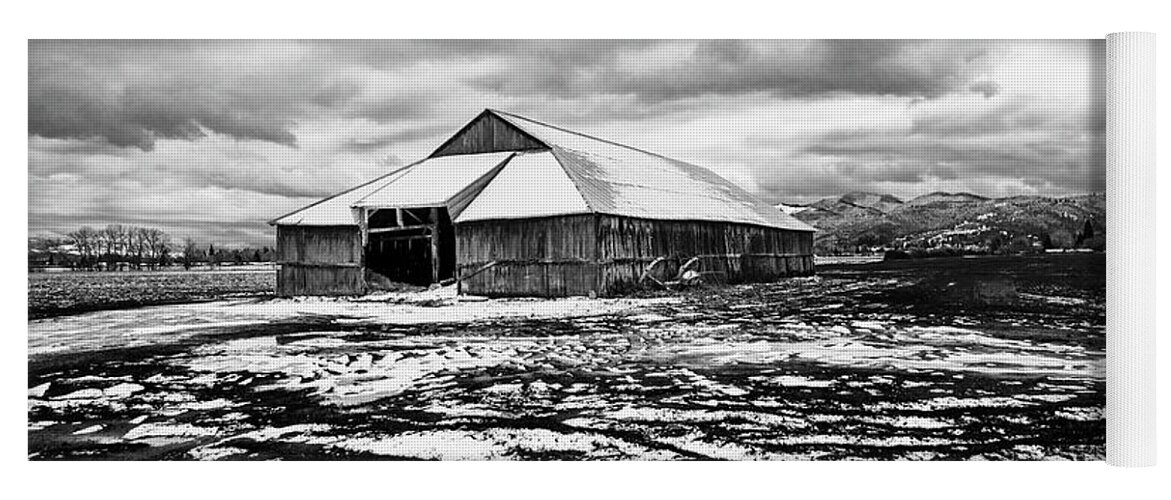 Black And White Yoga Mat featuring the photograph Barn Storming by Dan McGeorge