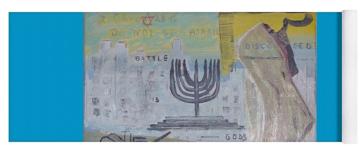 Jewish Yoga Mat featuring the painting Battle Is God's by Suzanne Berthier