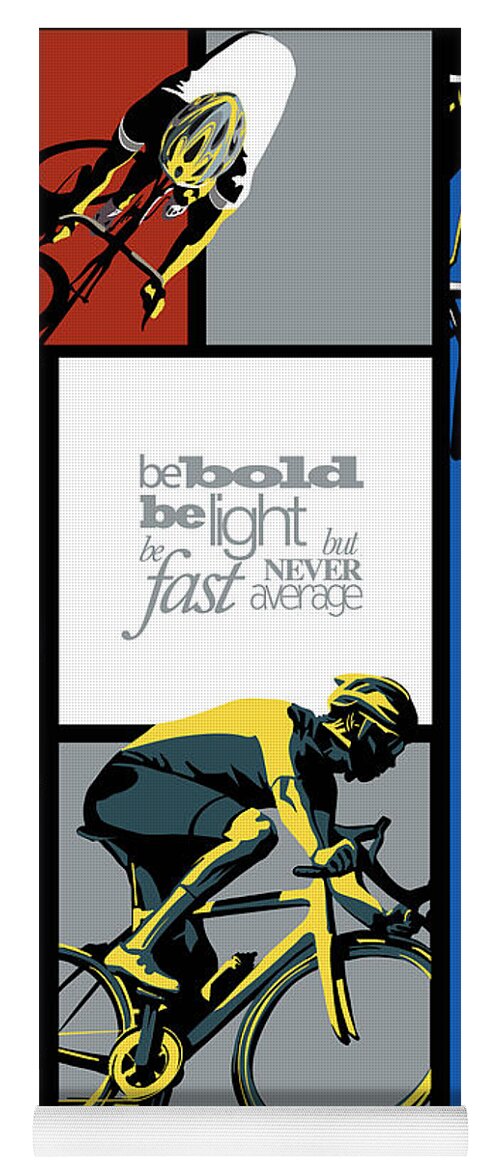 Cycling Poster Yoga Mat featuring the painting Be Bold Light Fast by Sassan Filsoof