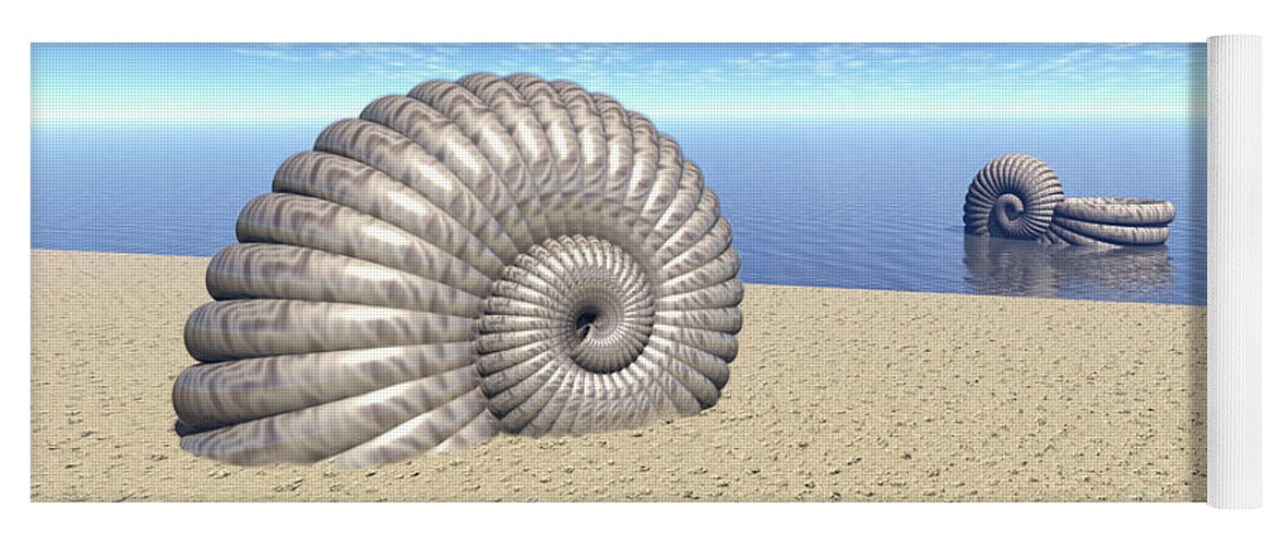 Ancient Yoga Mat featuring the digital art Beach of Shells by Phil Perkins