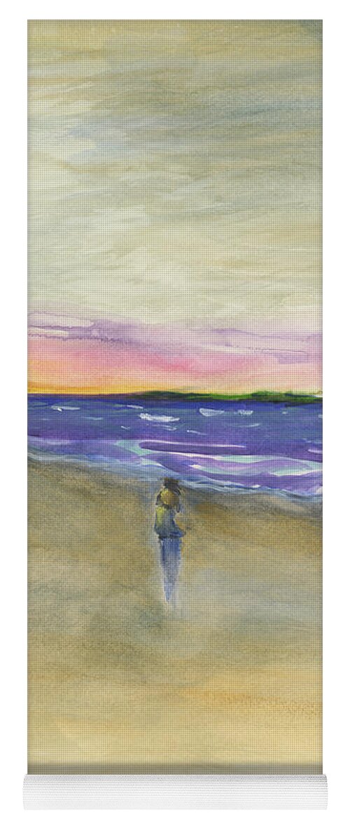 Beach Sunrise Yoga Mat featuring the painting Beach Sunrise by Frank Bright