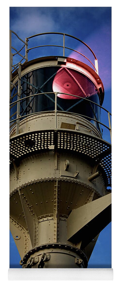 Lighthouse Yoga Mat featuring the photograph Beam of light from a lighthouse. by Bernhard Schaffer