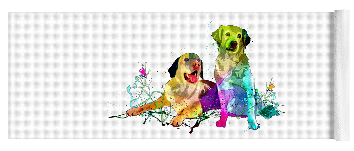 Dog Yoga Mat featuring the painting Beau And Belle by Miki De Goodaboom
