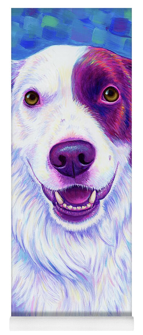 Border Collie Yoga Mat featuring the painting Beautiful Border Collie by Rebecca Wang