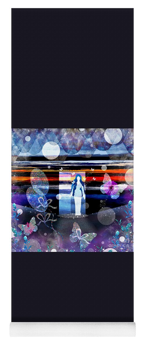 Beautiful Dreamer Yoga Mat featuring the mixed media Beautiful Dreamer by Diamante Lavendar