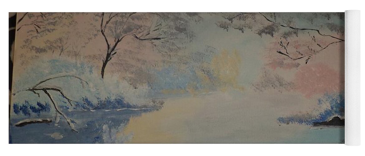 Beautiful Colors And Trees Yoga Mat featuring the painting Beautiful Morning Time Painting # 73 by Donald Northup
