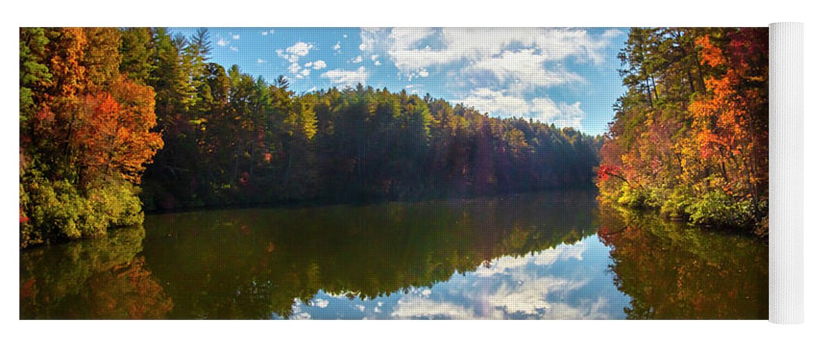Carolina Yoga Mat featuring the photograph Beautiful Reflections at the Lake by Debra and Dave Vanderlaan