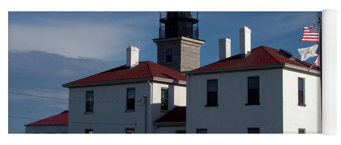 Lighthouse Yoga Mat featuring the photograph Beavertail Lighthouse by Jim Feldman