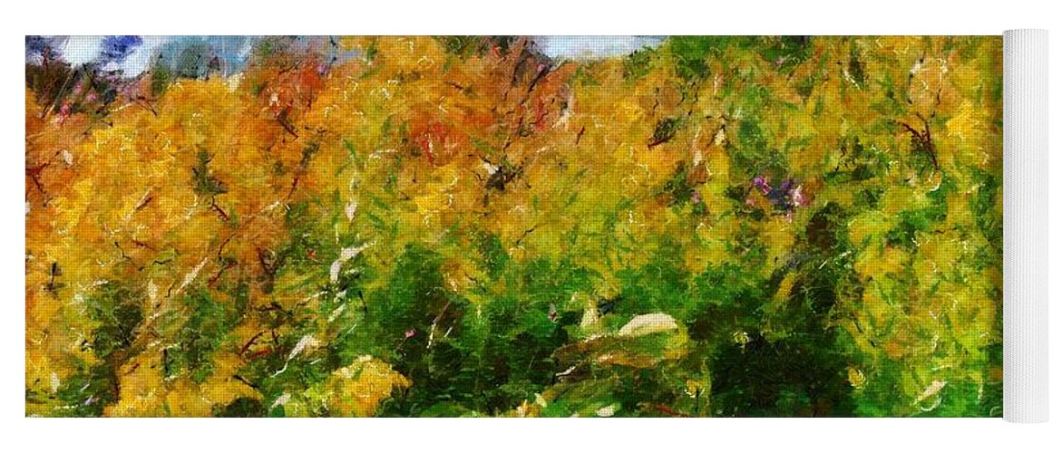 Autumn Yoga Mat featuring the mixed media Beginning of Autumn by Christopher Reed