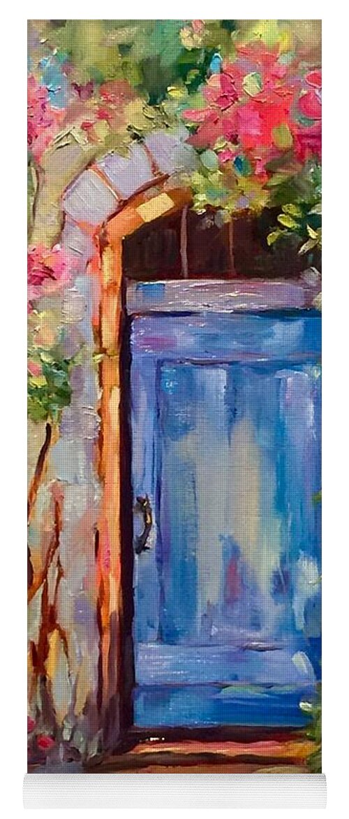 Blue Door Yoga Mat featuring the painting Behind Closed Doors by Patsy Walton